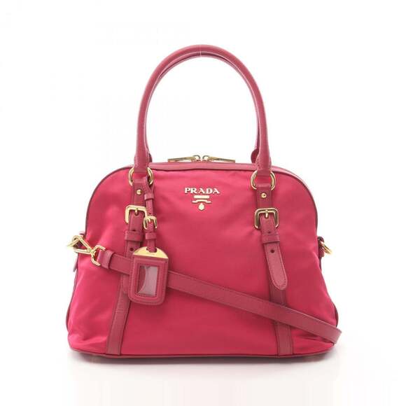 Prada TESSUTO SAFFIANO Handbag Nylon and Saffiano Leather Women's Pink 1B...